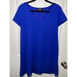 Lulus Short Sleeve Mini Shift Dress Size Small Royal Blue V-neck Classic